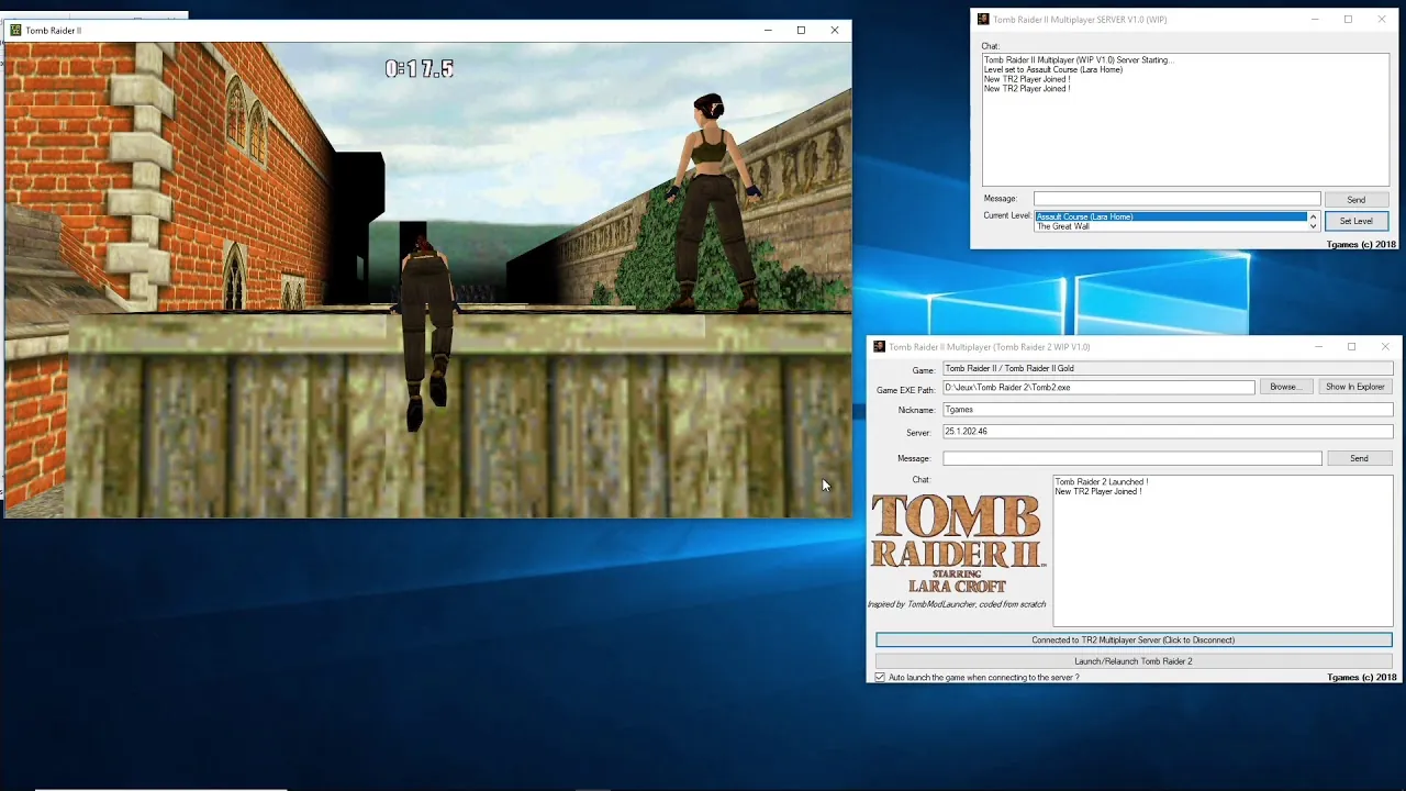Tomb Raider 2 Multiplayer Prototype #3 (2nd Lara All Movements (jump, move, run, walk, swim, climb))
